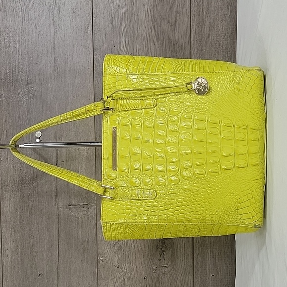 Brahmin Bags Brahmin Yellow Croc Embossed Leather Tote Shoulder Bag Poshmark